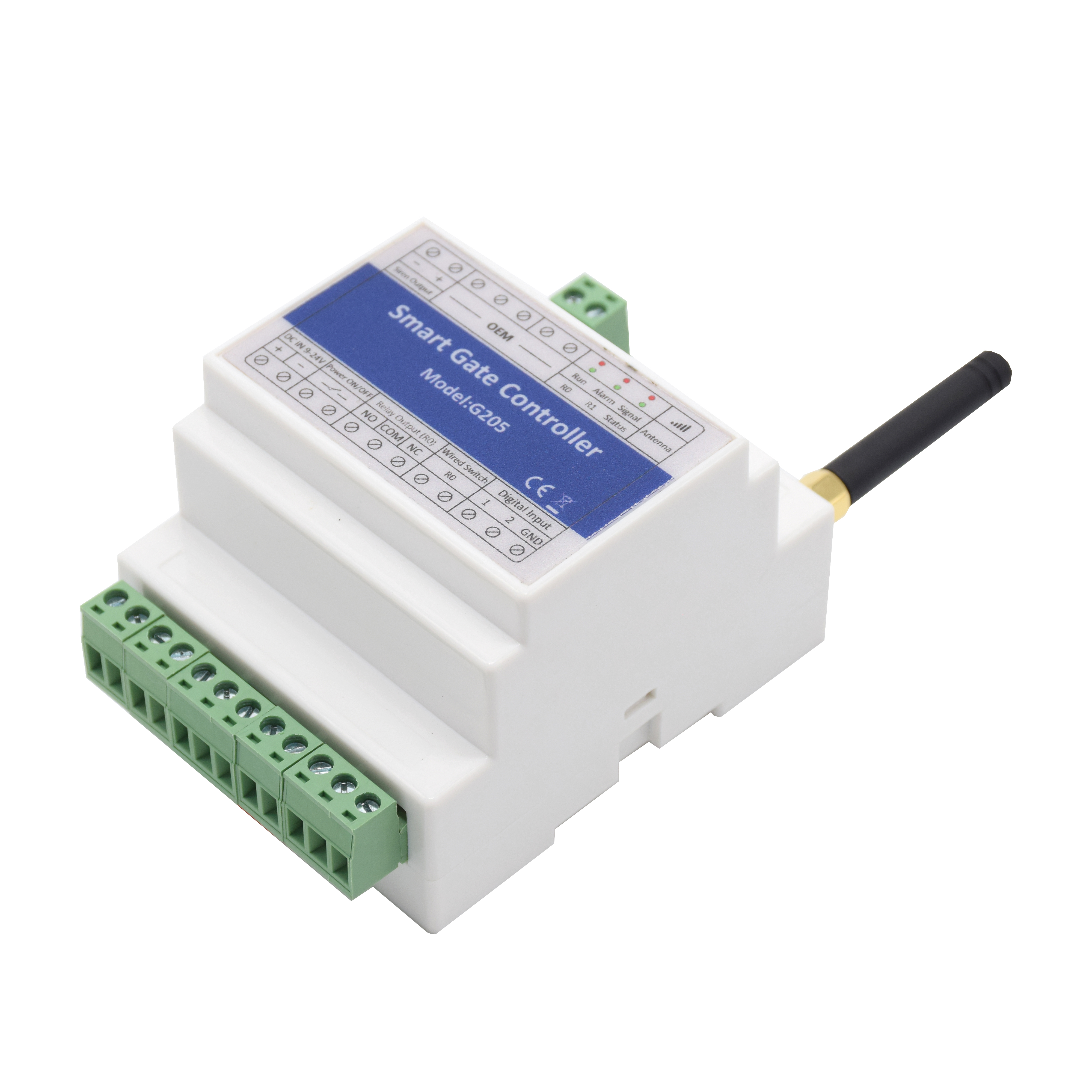 DIN-rail GSM 4G SMS Single Relay Gate Opener ON/OFF Switch For Sliding Swing Opener Power Failure Alarm