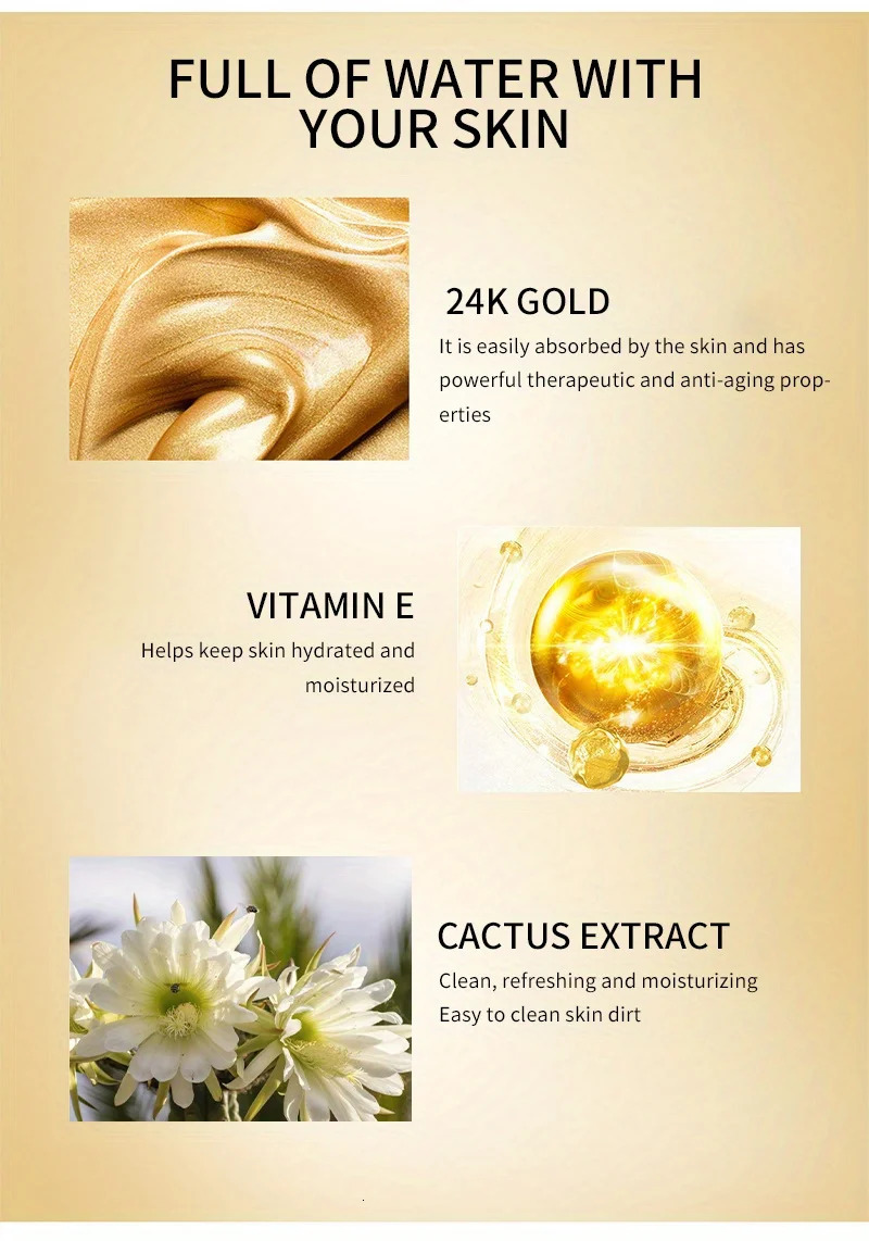 MELAO 24K Gold Scrub Exfoliate Face Body Salt ScrubPore Cleanser Shower Scrub For Men Women 240624