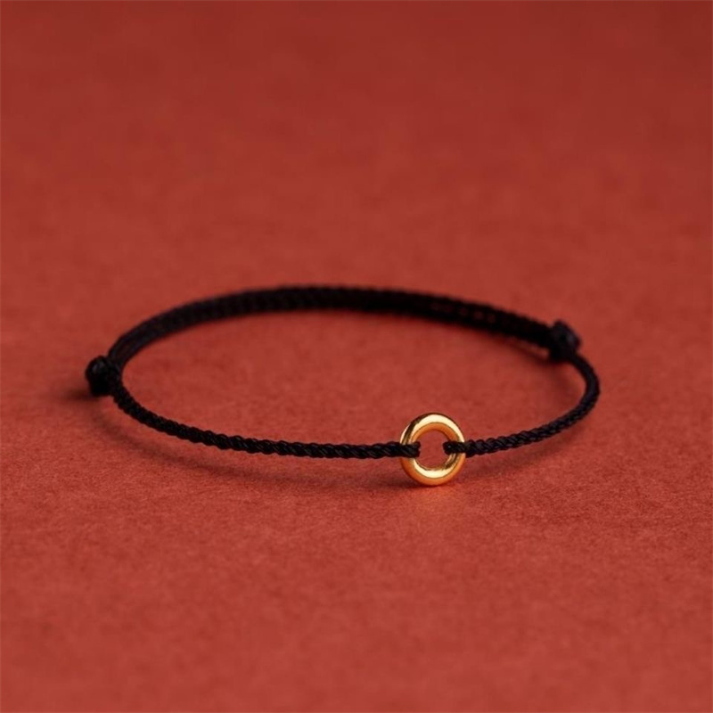 Hand Braided Circular Ring Red Rope Lucky Bracelet Size Adjust Women Men Charms Bangles Anklet Blessing Gift For Friend Lovers