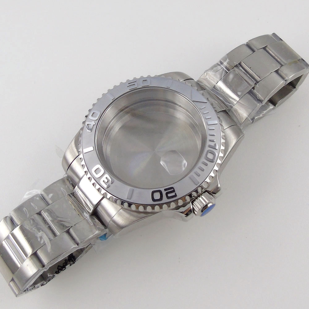 40mm Watch Case Fit NH34 NH35 NH36 NH38 Miyota8215 ETA2836 2824 PT5000 DG2813 10ATM Sapphire Glass 316L Bracelet Ceramic Bezel