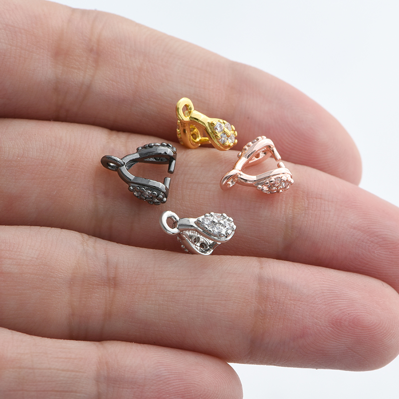Jewelry Earring Findings Clamp Pinch Clip Bail Charms Hook Clip Accessories For Women Crystal Agate Earrings Jewelry DIY Making