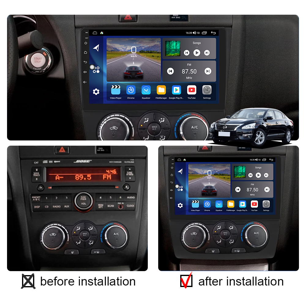 2 Din Car Radio Android Carplay For Nissan Altima Teana 2008- 2012 Multimedia Video Player Stereo HD Screen GPS Autoradio Wifi