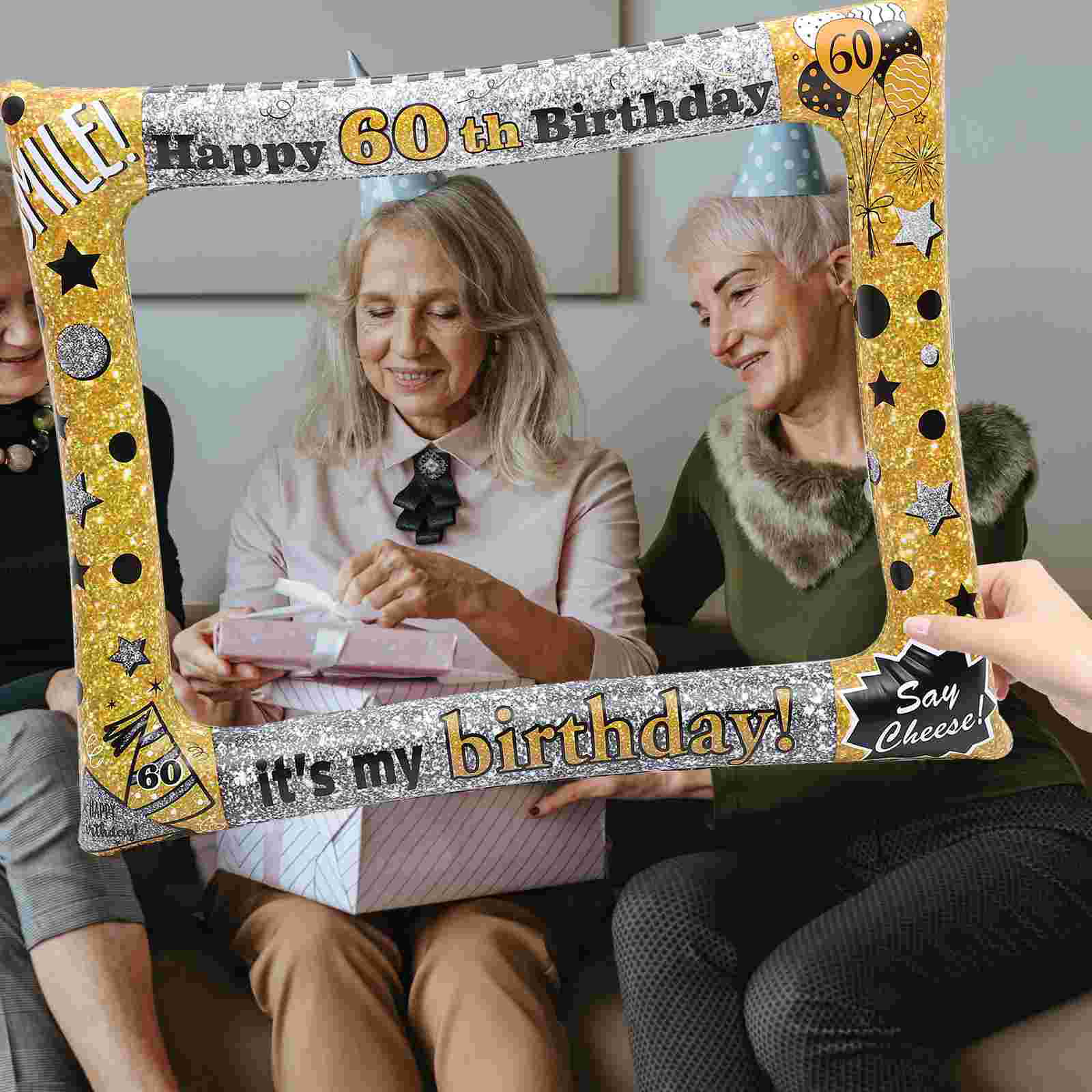 Balloons Birthday Inflatable Photo Frame PVC Fun Booth Props Decorate Party Gift Baby