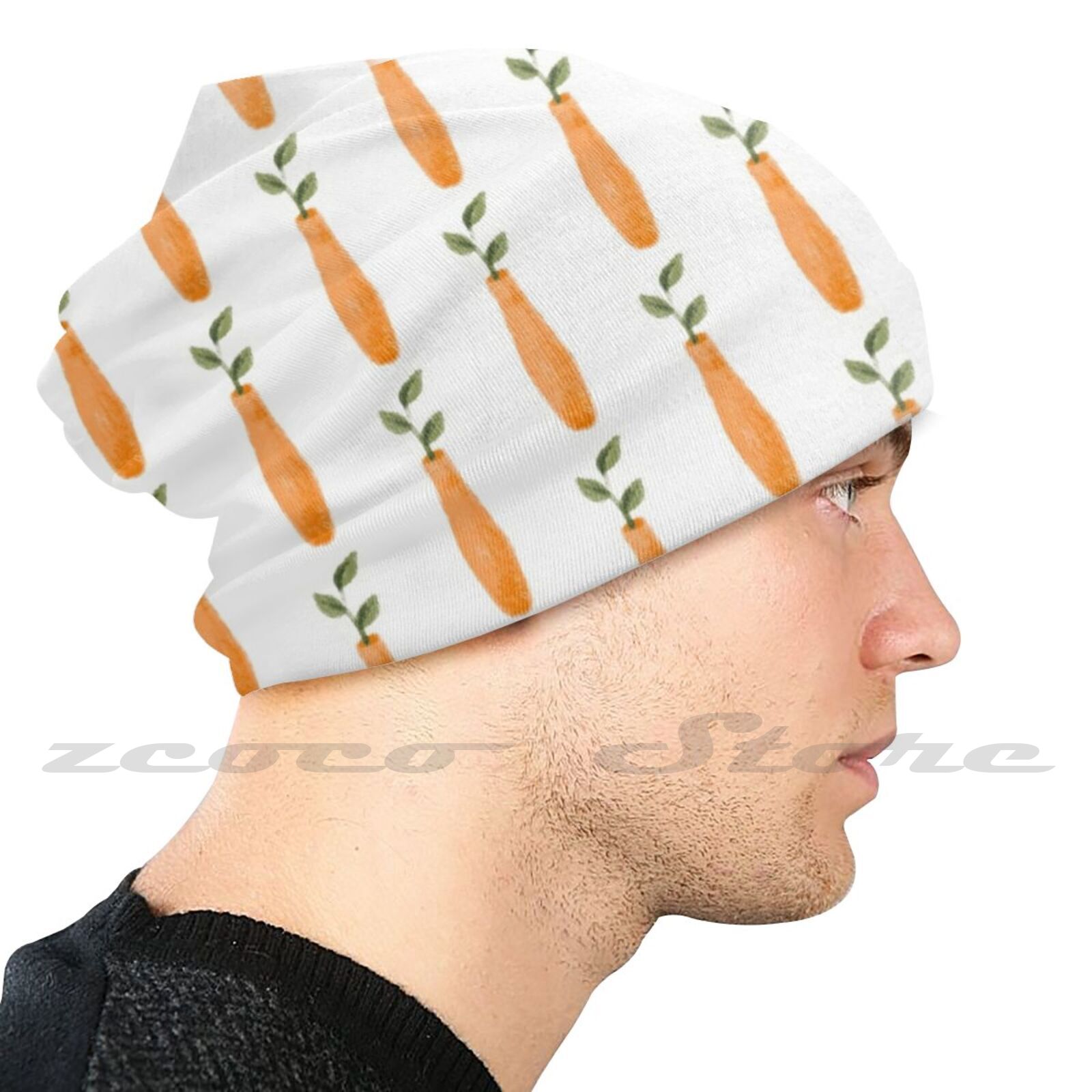 Sprout Adult Kids Knit Hat Hedging Cap Outdoor Sports Breathable Sprout Plant Plants Planting Leaves Leaf Little Cute Orange