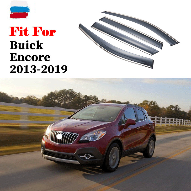 For Buick Encore 2013-2019 Window Visors Awnings Shelters Rain Sun Deflector Guard Vent Protector Cover 4Pcs Car Accessories