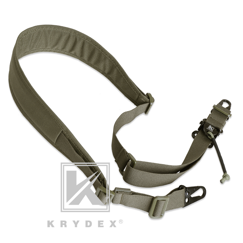 KRYDEX Tactical Rifle Sling Shooting Hunting Combat Modular Strap Removable 2 Point / 1 Point 2.25" Padded Rifle Accessories RG