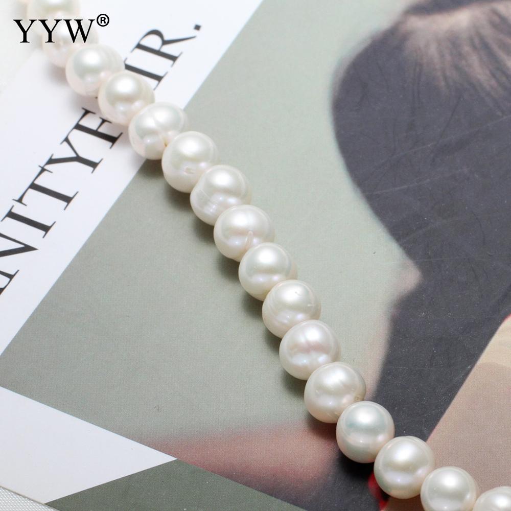 Cultured Baroque Freshwater Pearl Beads 8-10mm Big Loose Natural Beads Jewelry Making White Beige 15.3" Pearl Necklace Bracelet