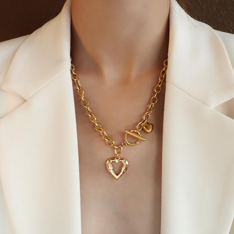 Exquisite Forever Love Heart Pendant Necklace Luxury Brand Necklace for women Gold Silver Color Wedding Jewelry Christmas Gift