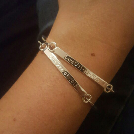 DUOYING 40*4 mm Gold Bar Bangle Bracelet Custom Name Copper Bracelet Personalize Initial Engrave Name Bracelet & Bangle