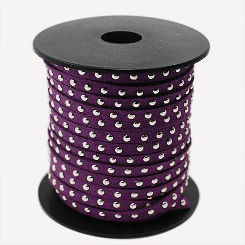 4.5x2mm Silver Aluminum Studded Korea Faux Suede Cord Jewelry Findings about 20yards/roll,15 Colors