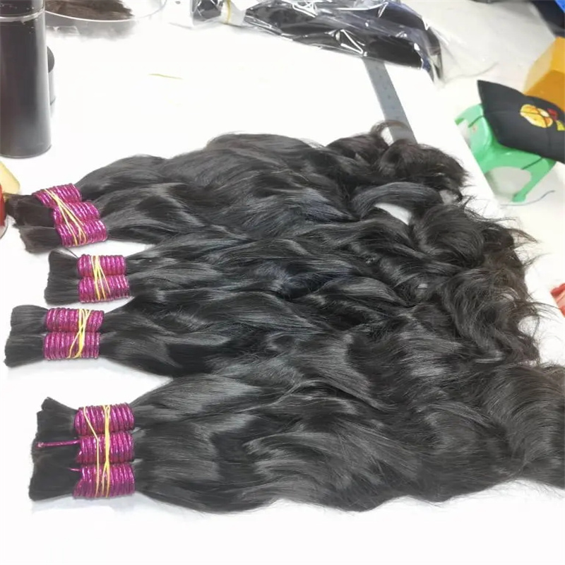 Raw Virgin Original Human Hair Bulk For Braiding Mega No Weft Human Braiding Hair Natural Vietnamese Bulk Hair Extensions