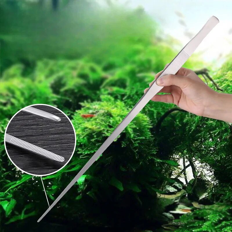 Aquarium Tweezers Straight Elbow Coral Water Grass Clip Pet Shrimp Reef Tweezers Fish Tank Cleaning Tools Aquarium Accessories