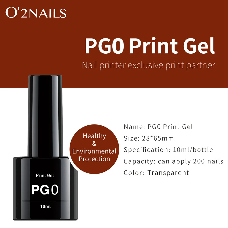 Print Gel For Nail Pringter o2nails professional 3d nail printer Gel Polish Nail Polish PG4 PG0 NM Nail Mask Top Gel Base Gel