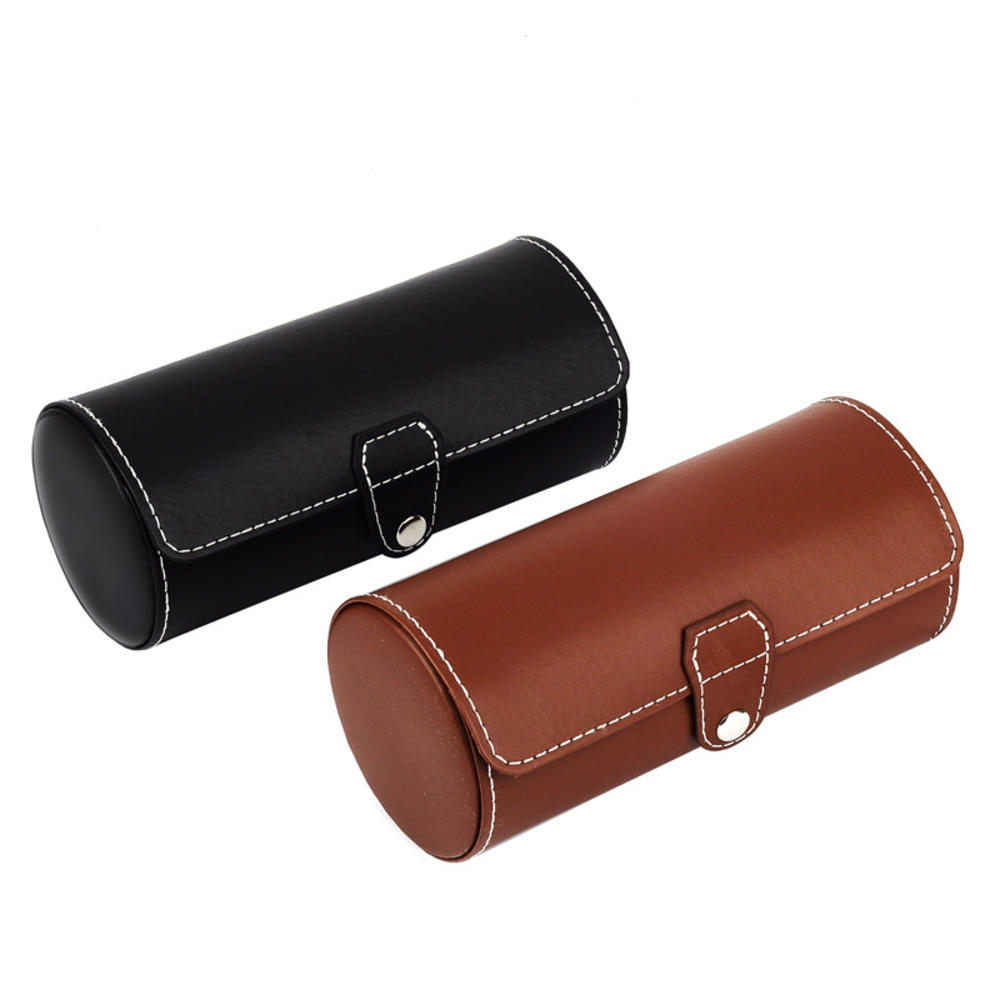 3 Slots Watch Roll Travel Case Chic Portable Vintage Leather Display Watch Storage Box with Watch Organizers Men Gift