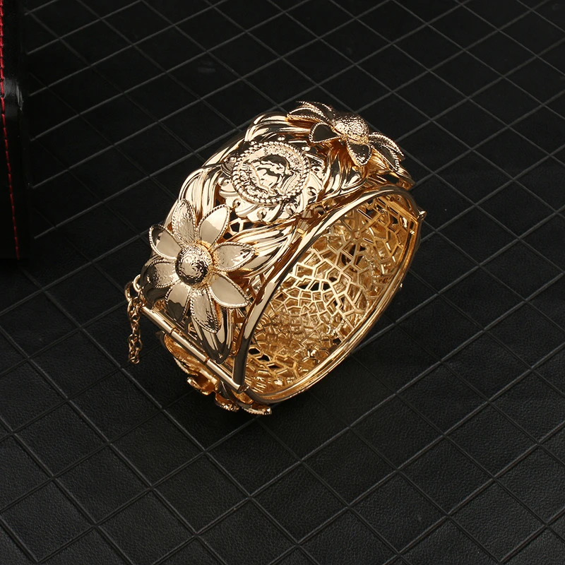 Arab Bridal Bracelet Coin Gold Plated Bracelet Ethnic Jewelry Algerian Ladies Side Cuff Bracelet Party Gift