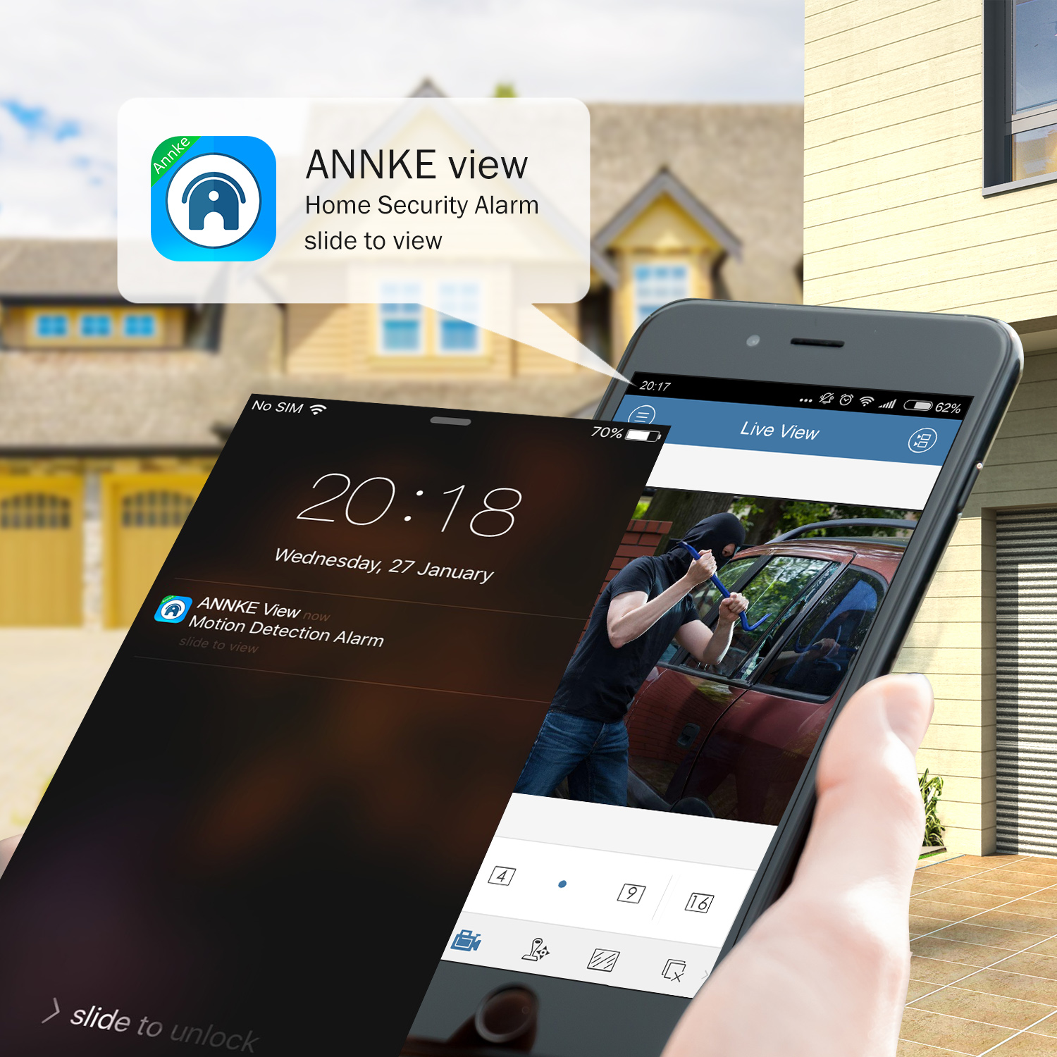 ANNKE 8CH 1080P CCTV System 1080P DVR Kit 4pcs 2.0MP Outdoor Security Cameras System IR night Video Surveillance Kit