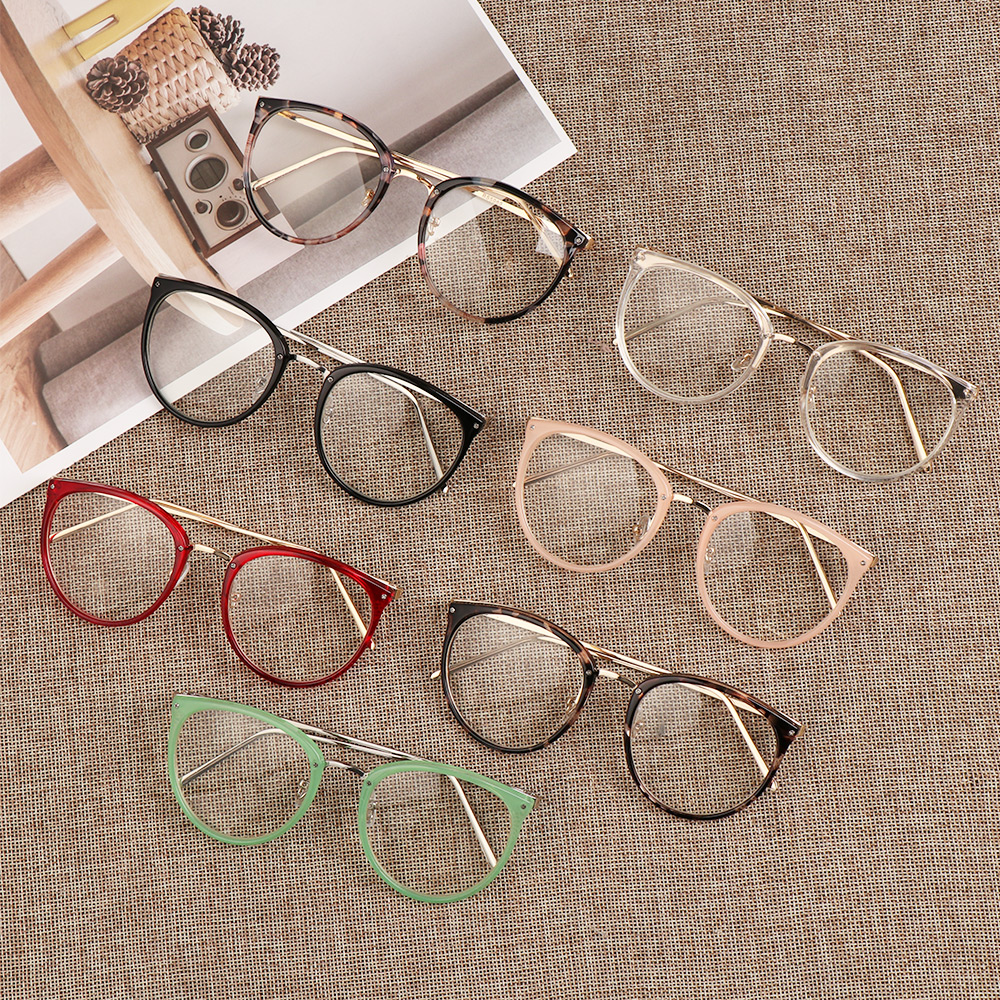 Leapord Myopia Optical Glasses Eyeglasses Frames Women Trend Metal Spectacles Clear Lenses Men Glasses Frame Oculos Flat Mirror