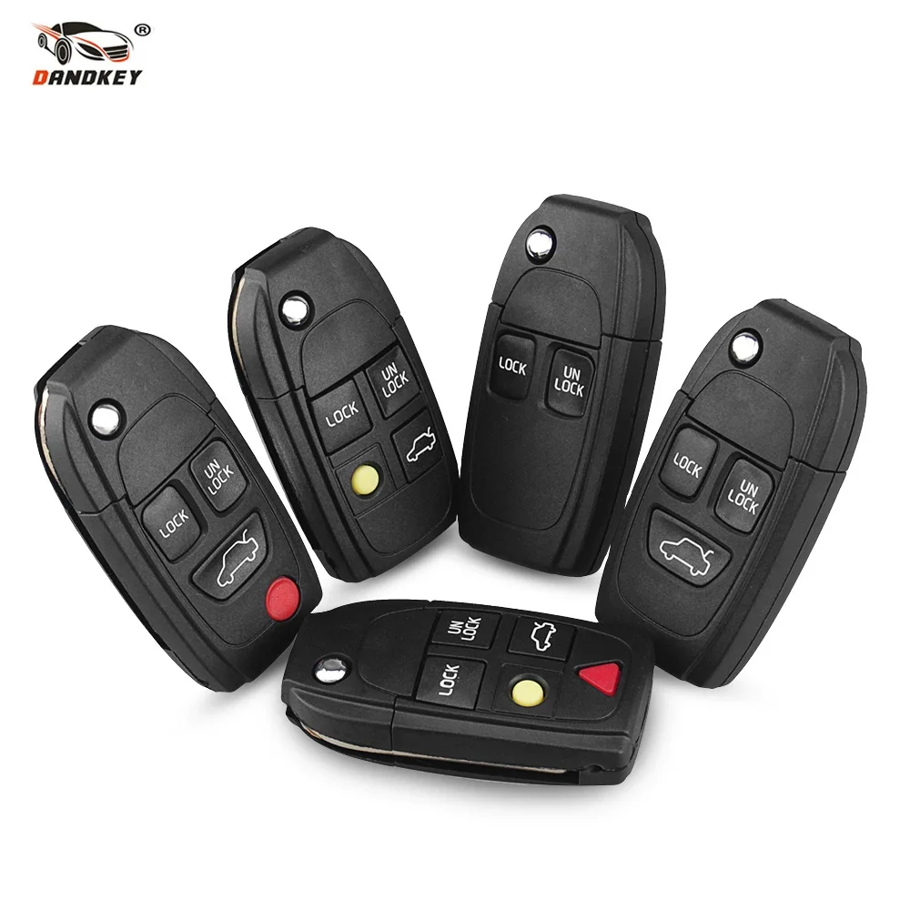 Dandkey-carcasa de llave remota de coche, carcasa de llave modificada para XC70 XC90 V40 V50 V70 V90 C30 C70 S40 S60 S70 S80 Fob 2 3 4 5 botones