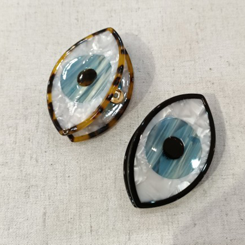 Oversized Turkey Evil Eye Hair Claws Cool Designer Half Up Resin Clips For Women 2022 Turkish Jewelry Accessories
