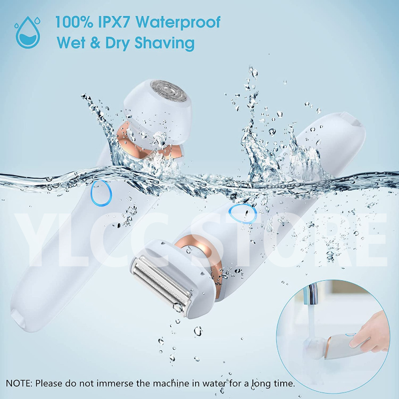 Electric Razors Women 2 In 1 Bikini Face Shavers Hair Removal for Underarms Legs Ladies Body Trimmer IPX7 Waterproof F624-60
