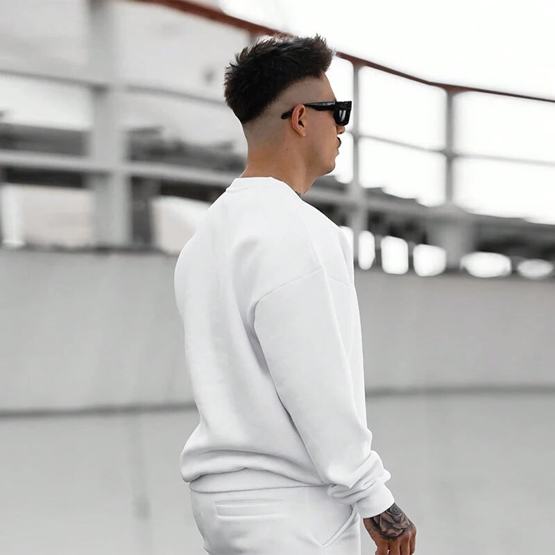Men's Autumn And Winter New Casual And Versatile Solid Color Long Sleeve Crewneck Sweatshirt