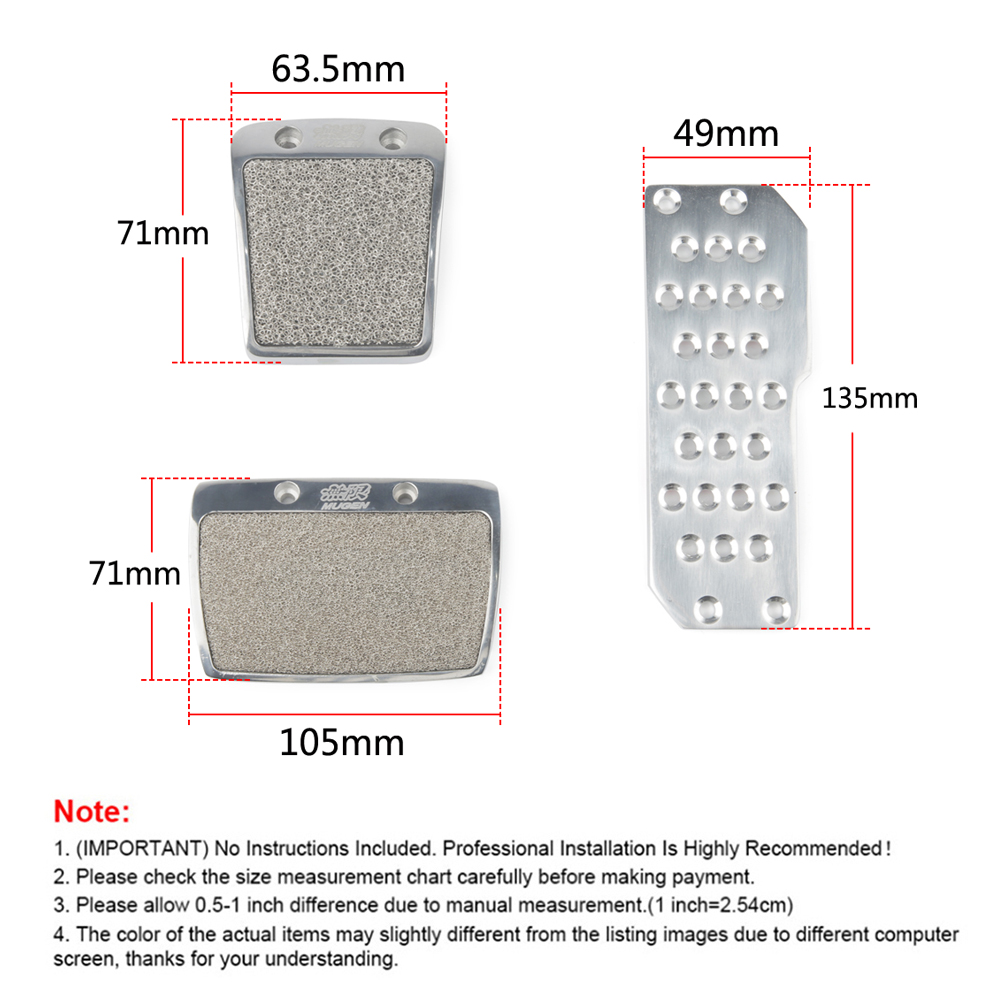 New Racing Mugen Pedals Car Foot Rest Accelerator Pedals Brake Pedal Clutch Pedals for Honda Accord Civic CRX Del Sol