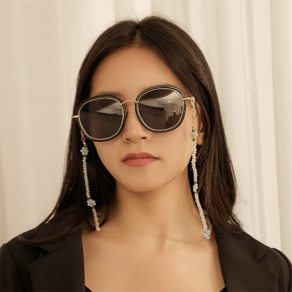 Beaded Glasses Chain Holder Glasses Holder Strap Sunglasses Lanyard Mask Anti-slip Necklace Anti-lost Neck Straps Mask Holder
