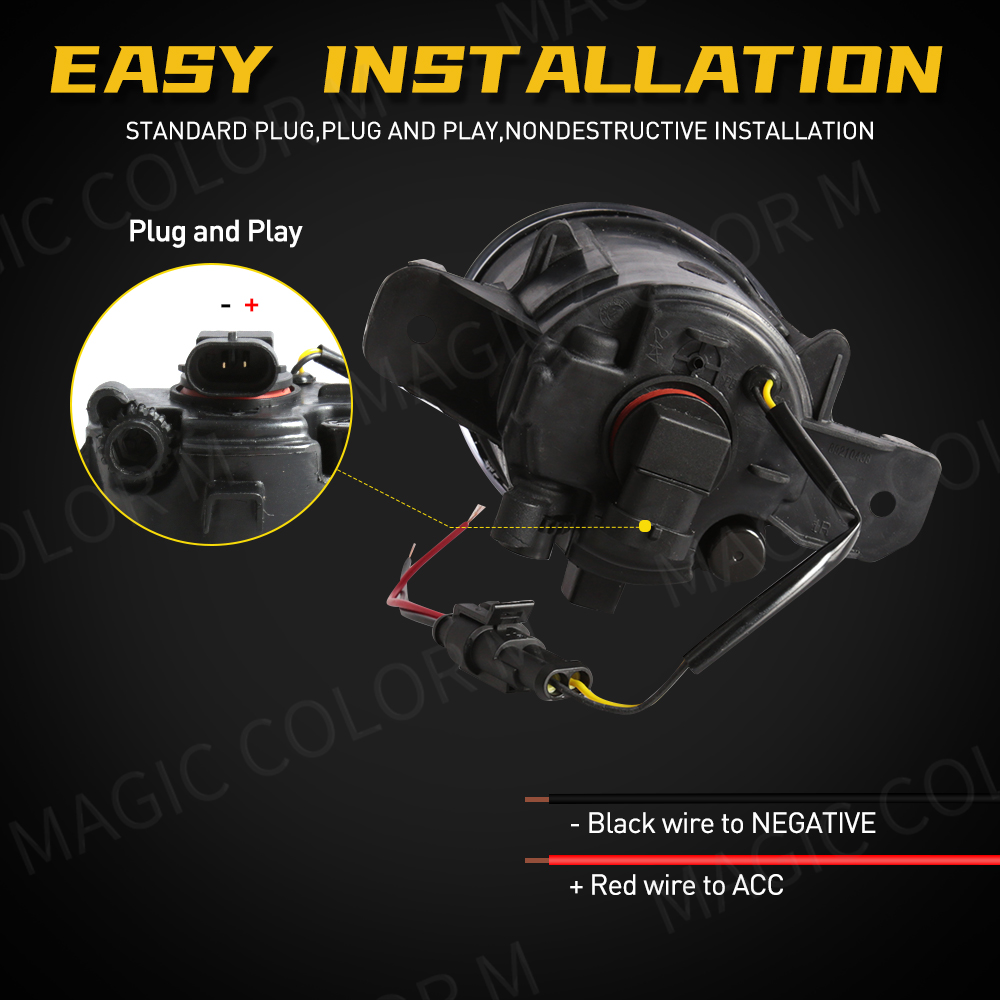 2 X Angel Eye Fog Light Assembly For Nissan X-Trail Rogue T32 2014 2015 2016 Car LED Lens Fog Daytime Running Lamp DRL H11 12V