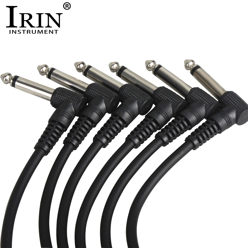 IRIN Guitar Effect Pedal Patch Connecting Cables Line 6.35mm Pedal Cable 21Cm Right Angle Cord Copper Wire Guitar Accessories