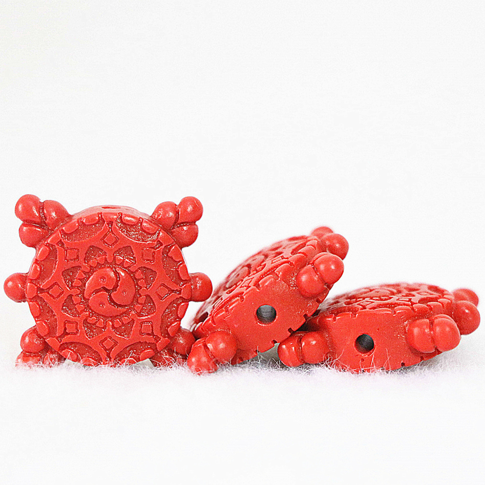 Charms 7 shape pendant beads 5pcs synthetic red cinnabar heart tortoise buddha spacers stone jewelry findings accessories B943