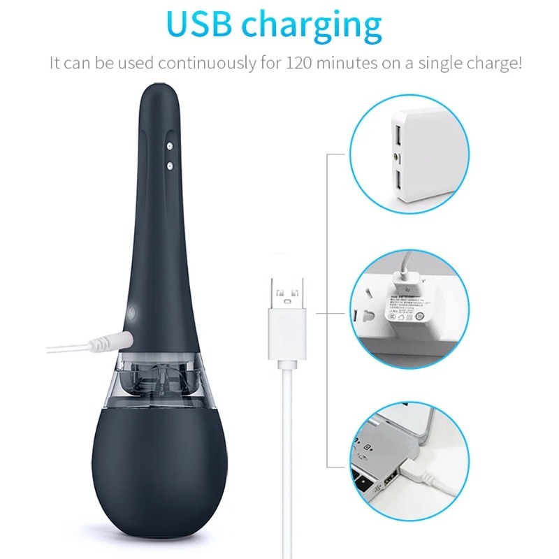 Electric Backyard Large Water Flow Anal Cleaner Vaginal Douche Massager Enema Ball Female Male Health Hygiene Tools Anal Shower