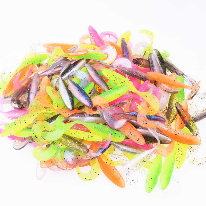 20pcs/Lot Silicone Small Fish Soft Baits 47mm 0.7g Jigs Wobbler Worm Fishing Lures Artificial Swimbait Tackle for Bass Pike Carp