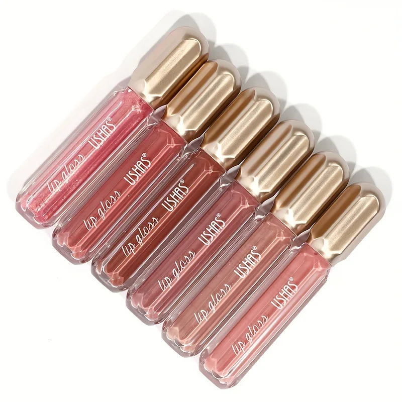 6 Color Mirror Pearl Lip Gloss Waterproof Long Lasting Lipstick Shine Glitter Lip Gloss Women Makeup Cosmetic 240621