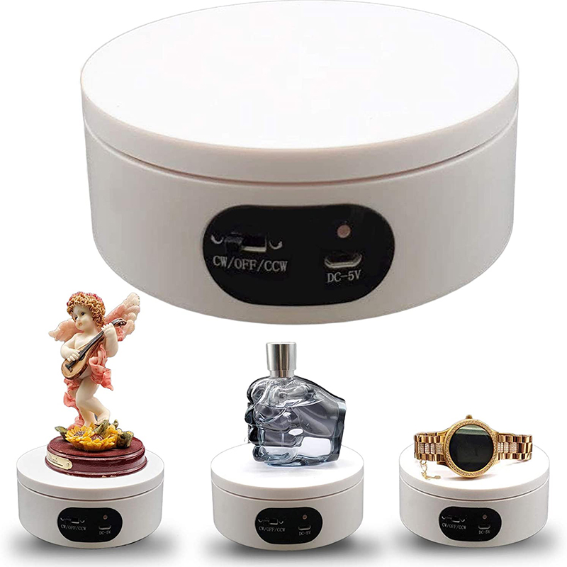 Turner Cup Rotating Display Stand 360 Degree Automatic Mute Rotating Turntable Spinner for Photography Jewelry Shows Display
