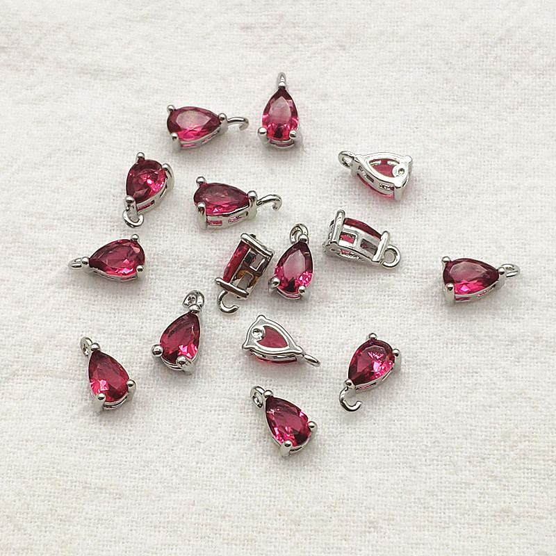 New Arrival! 8x5mm 100pcs Crystal Micro inlay Drop Charm For Handmade Necklace Earring DIY Parts Jewelry Findings & Components