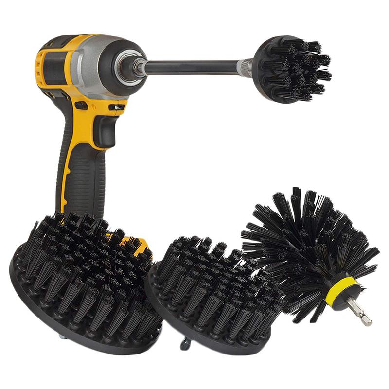 5Pcs Electric Scrubber Brush Drill Brush Kit Power Scrubber Wash Cleaning Brushes Tool Plastic Round Cleaning Brush For Carpet