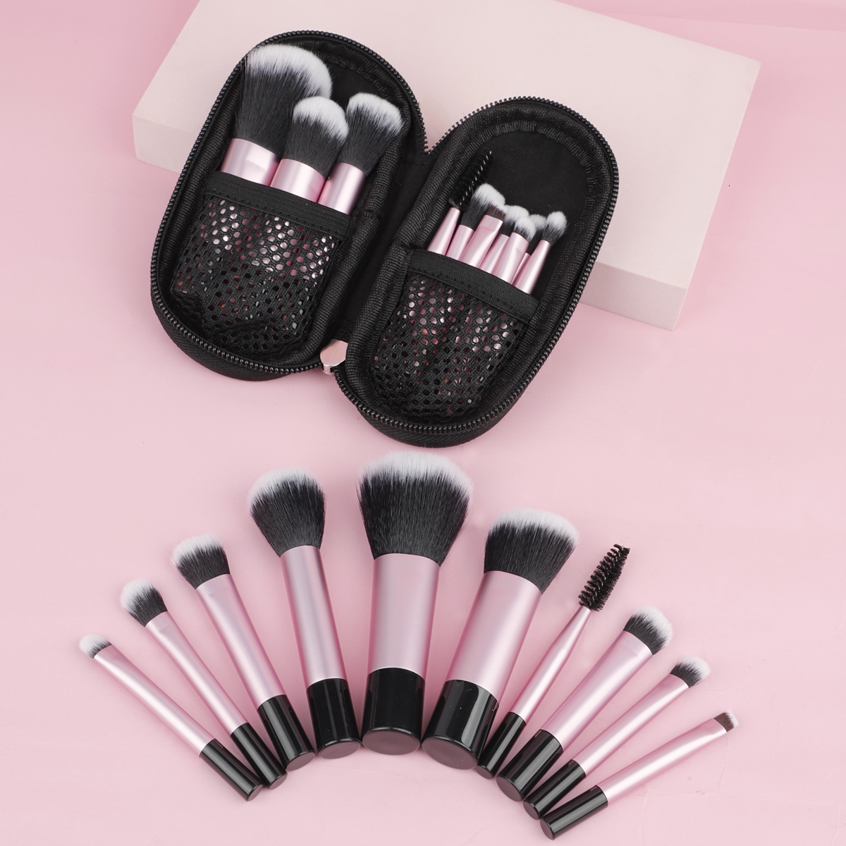 10Pcs Mini RT Set Powder Eyeshadow Foundation Blush Blender Concealer Beauty Makeup Tools Brush Professional F624-25