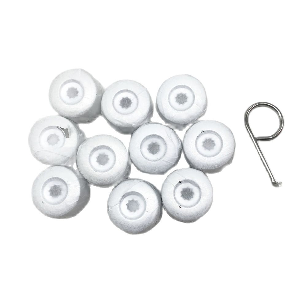 SKTOO 7L6 601 173A 2ZZ 10pcs Chrome Wheel Lug Bolt Nut Cap Cover 7L6601173A for VW Touareg 2004 - 2010 2011 2012 2013 2014