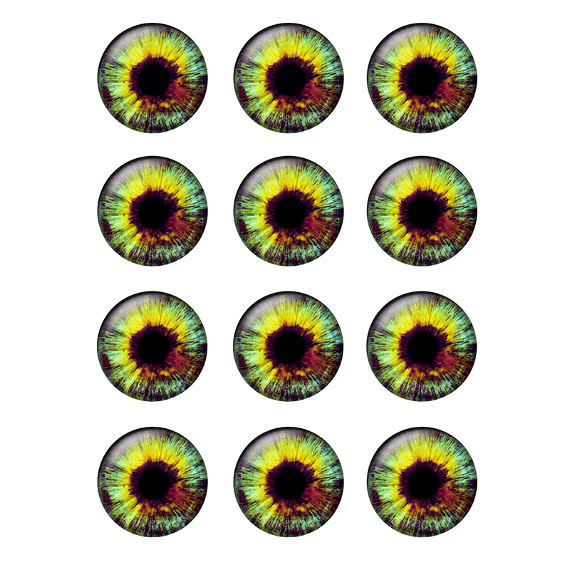 24 Pieces/bag 14mm Super Thin Glass Cabochons Blythe Doll Eyes Chips BH173