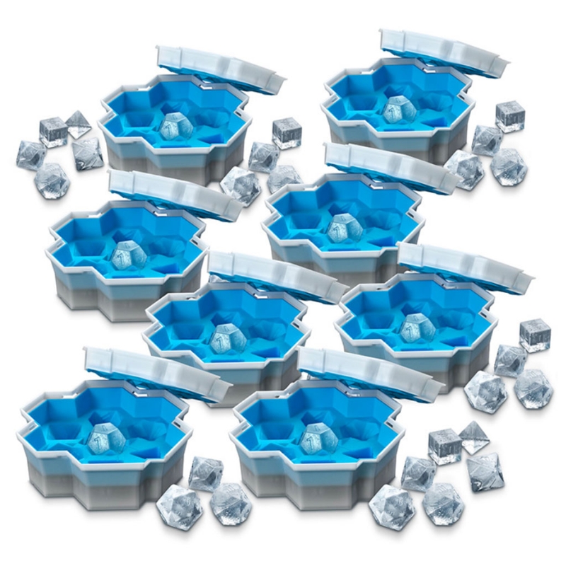 7 Shape Dice Silicone Ice Tray Mold Game Dice Mini Ice Cube Trays with Lids Mold 11JJ100182