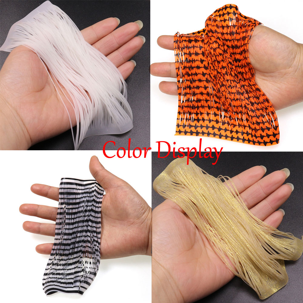 Bimoo Grizzly Barred Rubber Flutter Silicone Legs For Tying Streamer Nymph Fly Rubber Jigs Spinner Buzzbait Lure Silicone Skirts