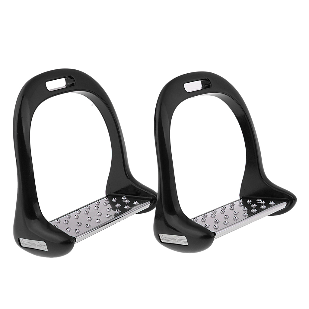 1Pair Anti Slip Aluminium Horse Saddle English Stirrups Horse Pedal Outdoor Horse Riding Equestrian Safety 18x15cm 4 Colors