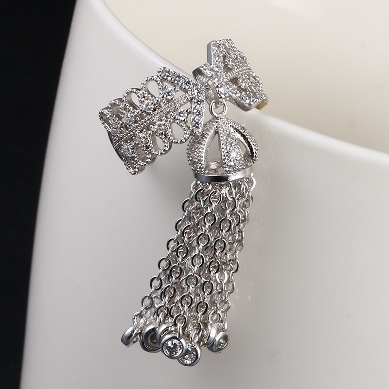 Famous Brand Royal Tassel Rings For Women Inlay Cubic Zirconia Adjustable Crown Ring bague femme AR015