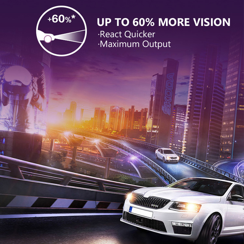 Philips H7 VisionPlus 12V 55W PX26d Halogen Car Headlight VP +60% Bright Auto Lamps Original Light New Bulbs 12972VPS2, 2X