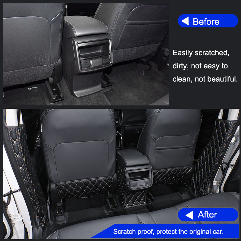 QHCP Microfiber Leathe Car Seat Anti-kick Mat Armrest Anti-Child-Kick Pad B Post Pillar For Subaru Forester 19-22 Car Styling
