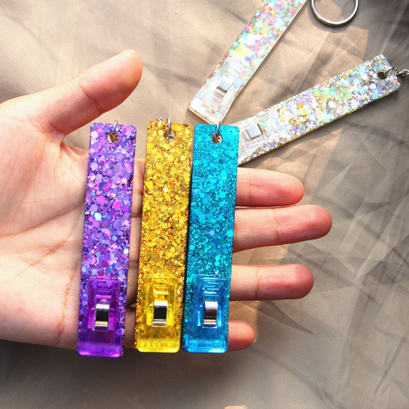 Rectangle Card Grabber Card Clips Mold Resin Silicone Mold Keychain Pendant DIY Epoxy Resin Jewelry Crafts Making Tool