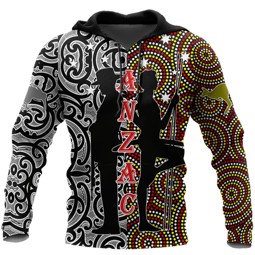 HX Anzac Day Hoodies Australia Aboriginal And New Zealand Maori 3D Sweatshirts Casual Tops Men Clothing Dropshipping