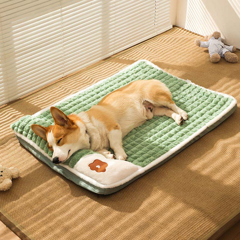 Pet Dog Bed Mat Pillow Design Protect Cervical Spine Comfortable Soft Indoor Dog Kennel Removable Easy Cleaning Dog Accessories