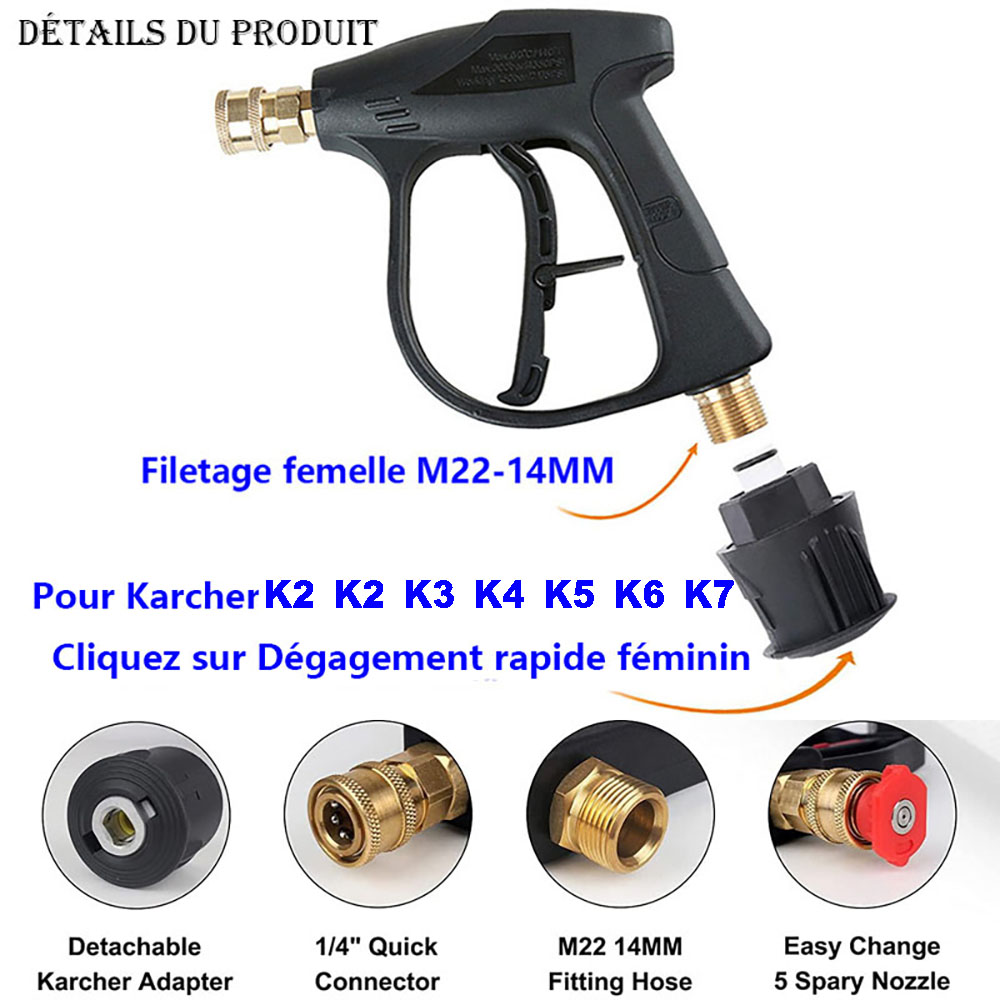 Foam Generator For Washing Adjustable Snow Foam Lance 1/4" Quick Release with 5Nozzles For Karcher Car Washer Water Gun Cleaning