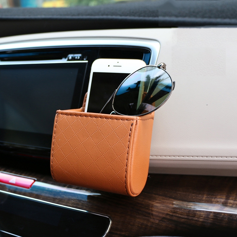 Car Air Outlet Mobile Phone Pocket Organizer Holder Hanging Sundries Storage Glasses Bag Auto Accessories Stowing Tidying